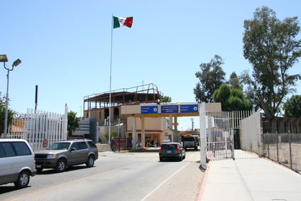 The USA Mexican border at Algodones, Mexico.